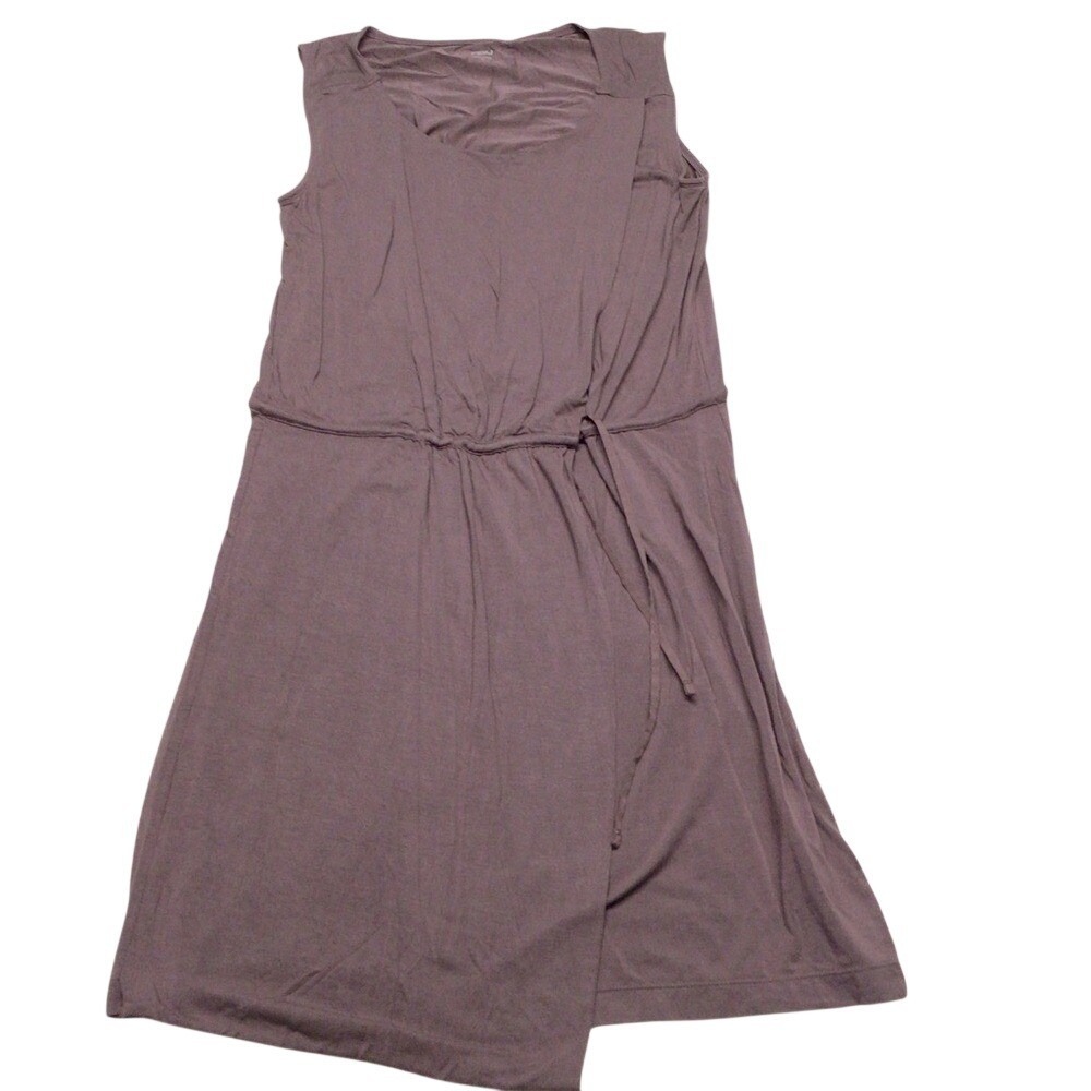 Nau Mauve Micromodal Blend Sleeveless Faux Wrap Skirt Dress XS Gorpcore Comfort